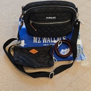 MZ Wallace Black Quilted Bag with Pouch